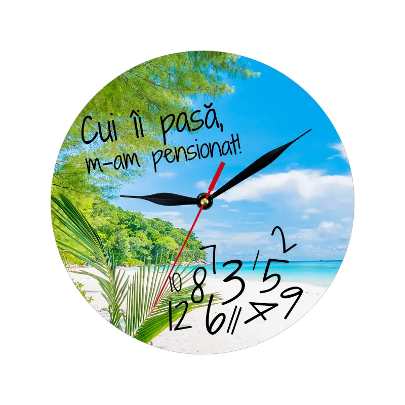 Cui ii pasa m-am pensionat, ceas lemn de perete, model 13